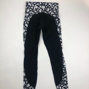 Athleta Paint Salutation 7/8 Leggings Black White